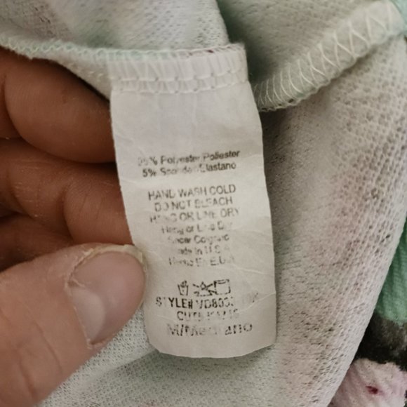 Pink Blush Teal Floral Knee Length Dress Spring Summer - Picture 10 of 10